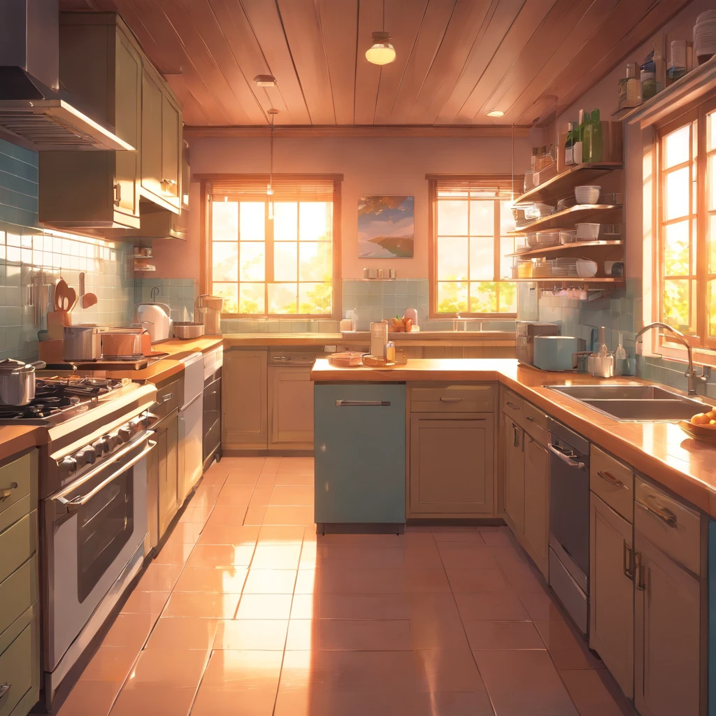 kitchens，There is a big tap， 4K， k hd， high high quality