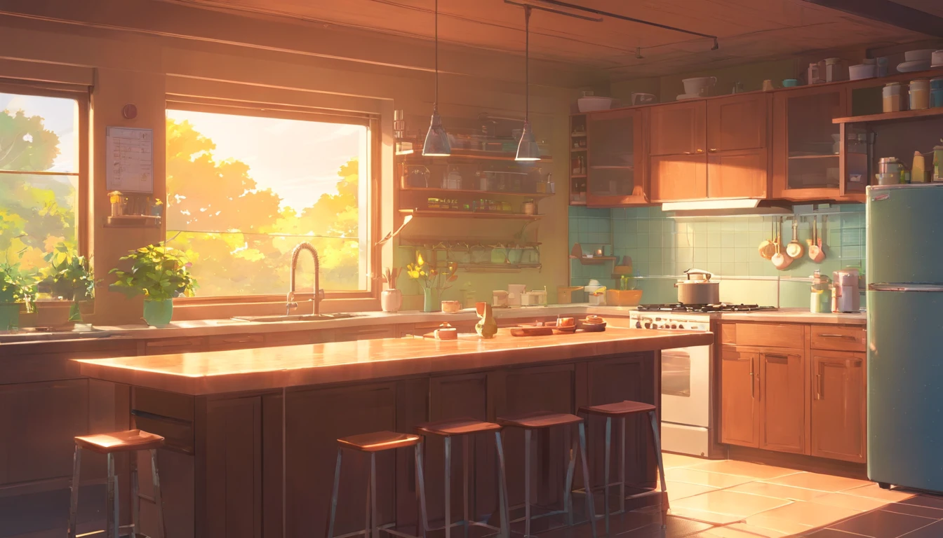 kitchens，There is a big tap， 4K， k hd， high high quality