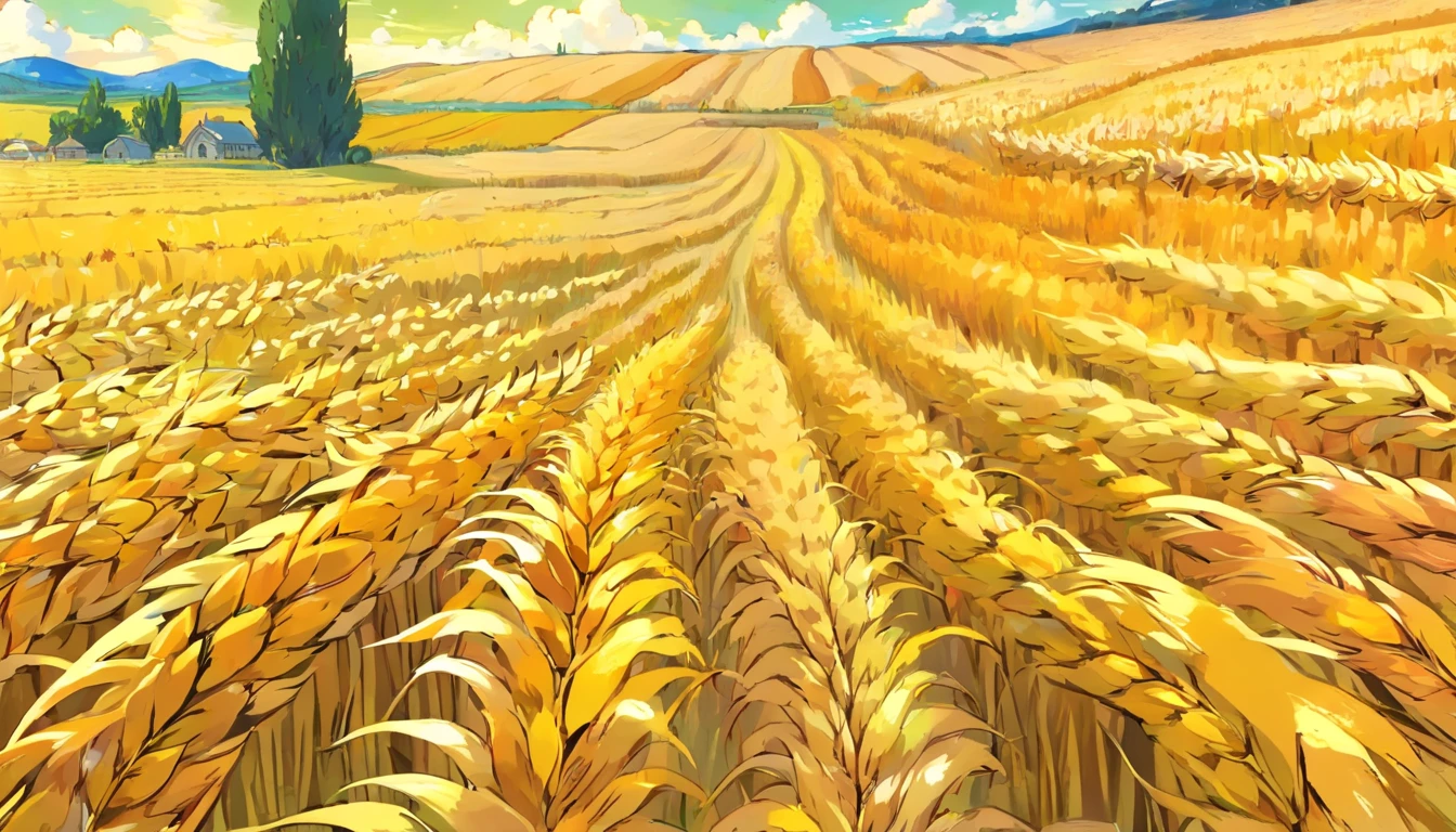 von gogh, Harvest wheat autumn nail field
