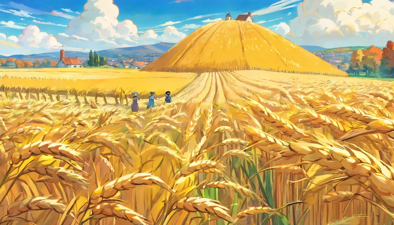 von gogh, Harvest wheat autumn nail field