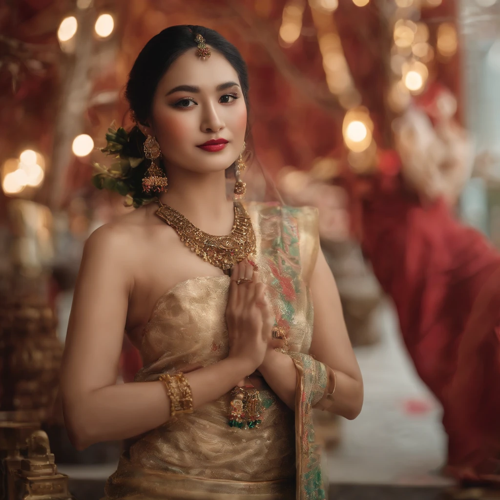8k,RAW photos,best qualtiy,tmasterpiece:1.2),(realisticlying,Photorealistic and realistic:1.4),(Very detailed CG unity 8k wallpaper),(1个Giant Breast Girl),dance,dunhuang_dress,dunhuang_style,dunhuang_background,Arms up,Gold ornaments,Ancient Chinese hairstyle,gossamer,Streamers,light make-up,eye shadows,Eyebrow nevi,(confront),dynamicposes,Background smoke surrounding,Red and green color scheme,Petals flying,the detail,jewelry,耳Nipple Ring,bangle,bshoulders,complex texture,bust,Guqin,lute