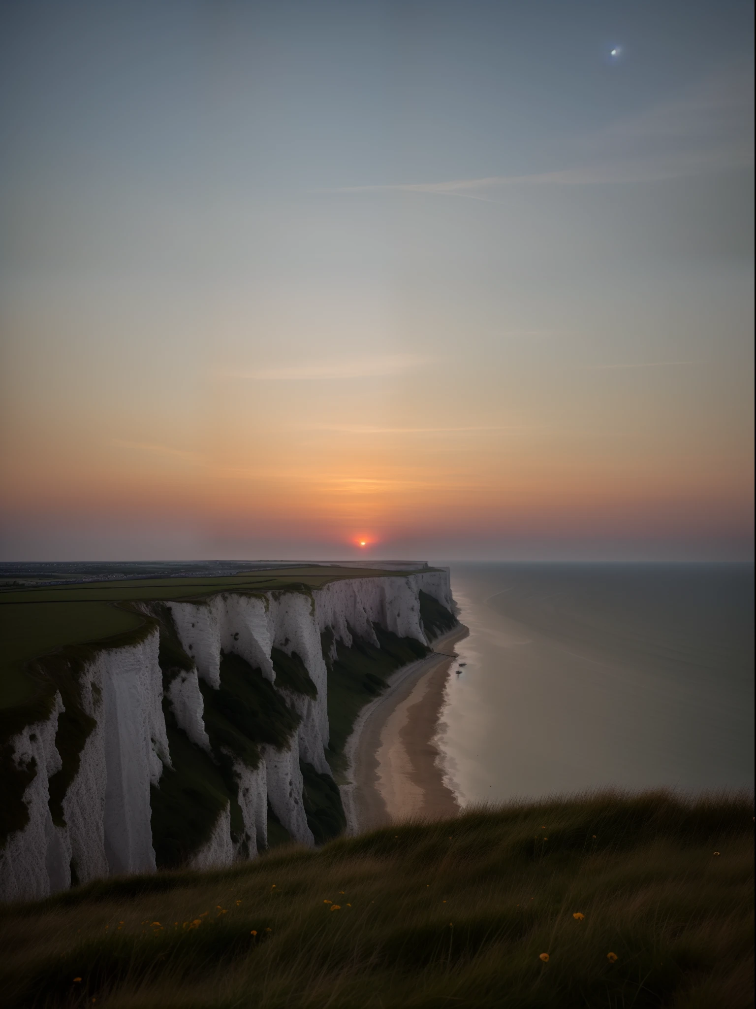 Enjoy the sunset view over the water body, Cross the chalk cliffs, cliff side at dusk, Cliffs of Dover, author:Andrew Guedes, author:Andrew Bell, precipice, England, stunning vista, Sunrise, author:Colin Middleton, Chalk cliffs above, author:Thomas Bains, stunning photo, cliffside, summer 2016, stunning view