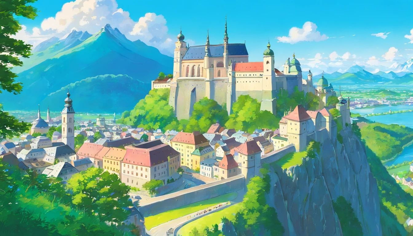 Austria,Salzburg,Faraway view