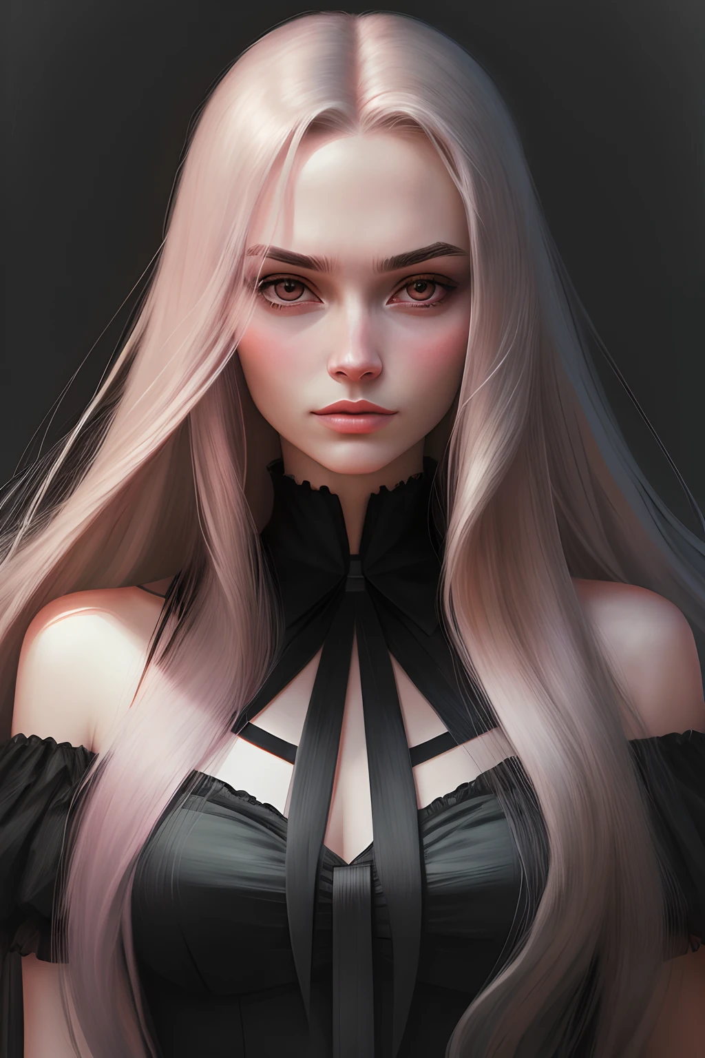 portrait of femme_fatale, long_hair, realism,