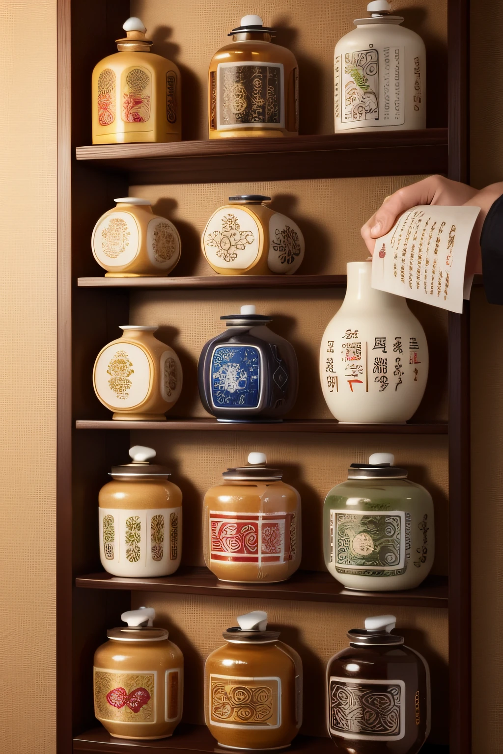 Hand-painted a variety of Chinese herbal medicines