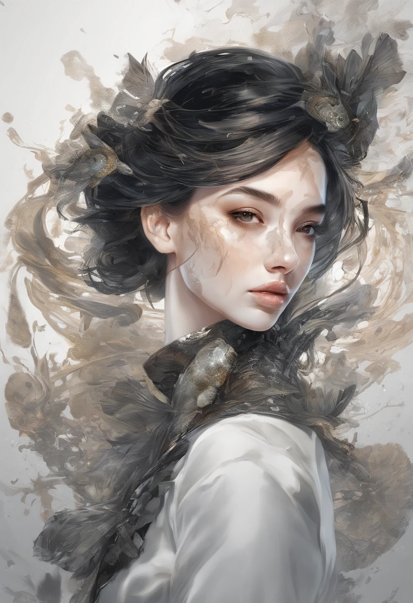 Perfect centering, Fantastic black goldfish, cheerfulness, Standing position, Abstract beauty, Centered, Looking at the camera, Facing the camera, Approaching perfection, Dynamic, Highly detailed, Smooth, Sharp Focus, 8K, hight resolution, Illustration, art by carne griffiths and wadim kashin, Goldfish character