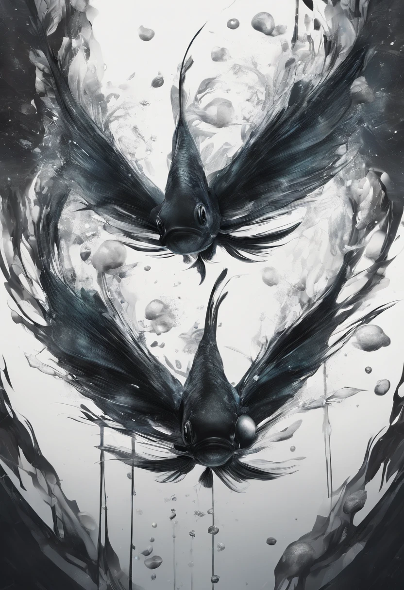 Perfect centering, Fantastic black goldfish, cheerfulness, Standing position, Abstract beauty, Centered, Approaching perfection, Dynamic, Highly detailed, Smooth, Sharp Focus, 8K, hight resolution, Illustration, art by carne griffiths and wadim kashin, Goldfish character