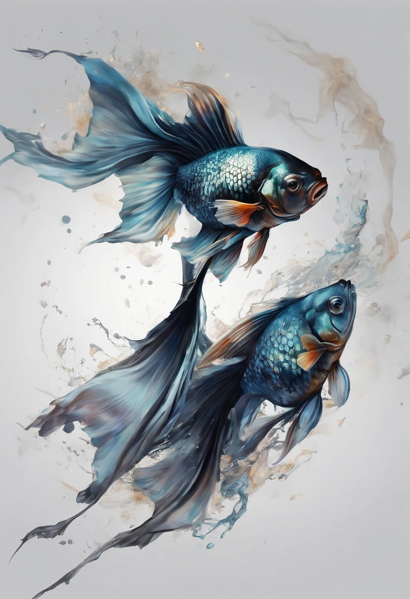Perfect centering, Fantastic black goldfish, cheerfulness, Standing position, Abstract beauty, Centered, Approaching perfection, Dynamic, Highly detailed, Smooth, Sharp Focus, 8K, hight resolution, Illustration, art by carne griffiths and wadim kashin, Goldfish character