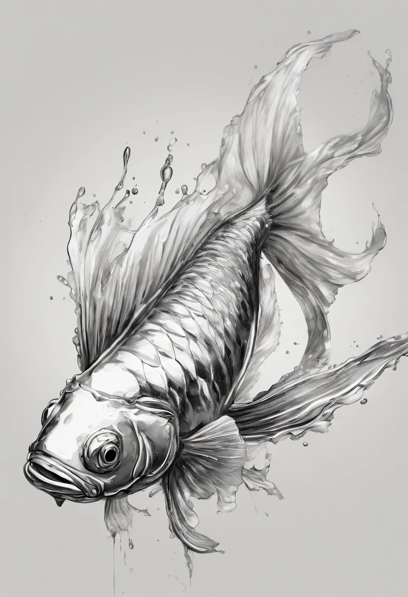 Perfect centering, Fantastic Black Goldfish 1.5, cheerfulness, Standing position, Abstract beauty, Centered, Approaching perfection, Dynamic, Highly detailed, Smooth, Sharp Focus, 8K, hight resolution, Illustration, art by carne griffiths and wadim kashin, Goldfish character
