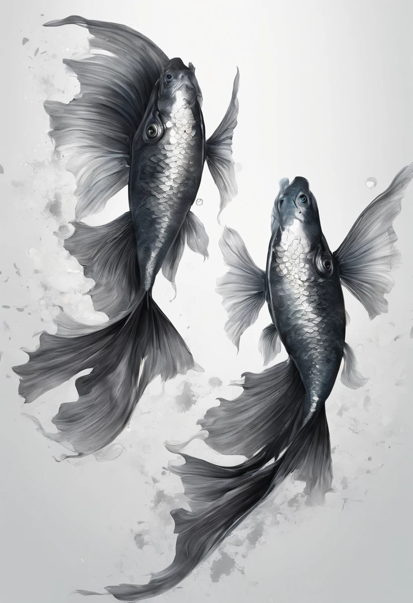 Perfect centering, Fantastic Black Goldfish 1.5, cheerfulness, Standing position, Abstract beauty, Centered, Approaching perfection, Dynamic, Highly detailed, Smooth, 8K, hight resolution, Illustration, art by carne griffiths and wadim kashin