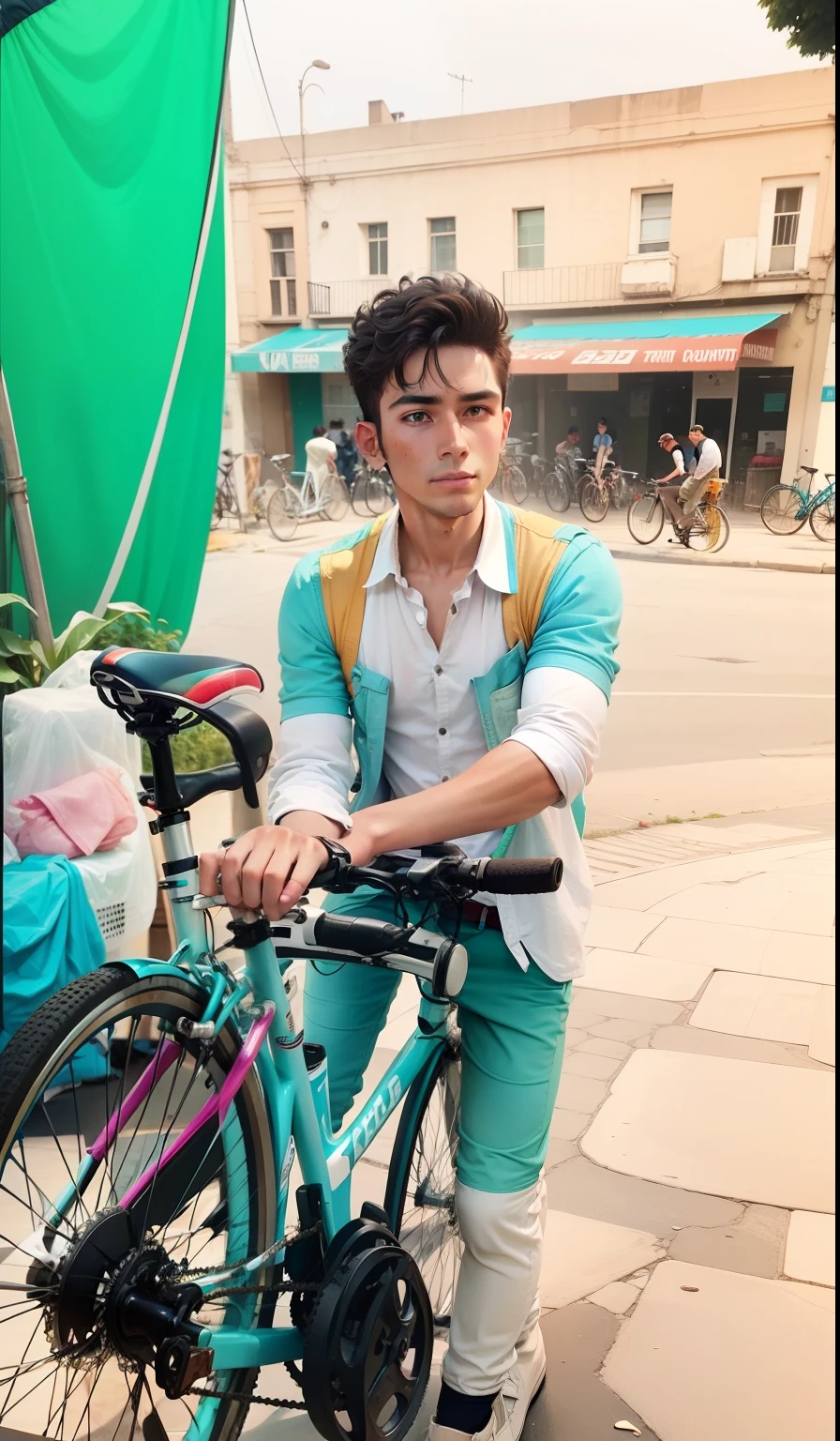 Bike change background change and Beautiful dress  handsome boy