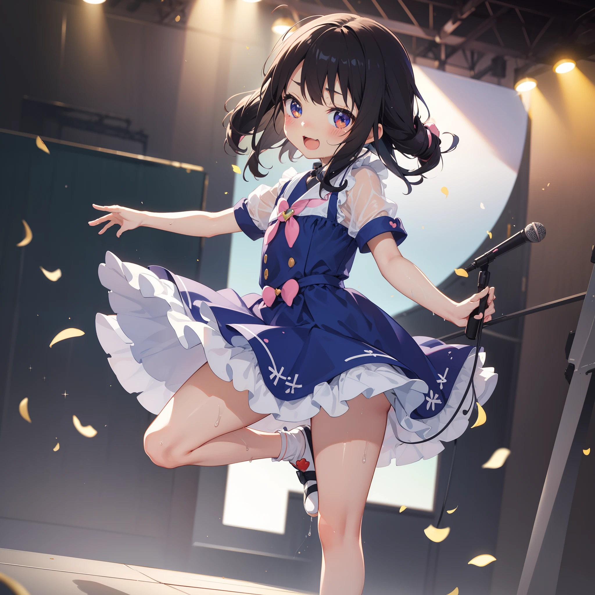 (kawaii, loli:2),BREAK dynamic range:1,6,dynamic angle,low angle,full body shot,medium shot,BRAKE concert:1.5,action:1.5,Wet clothes,Blowing in the wind:1.6,A smile,BRAKE Singing:1.5,Idol,Hold the microphone:1.6,Sing a song:1.7,dynamic pose,swet:1.3,BRAKE 4K, (Raw photo: 1.2), (Realism: 1.4), (masutepiece: 1.3), (exquisite detailing: 1.2), Delicate and beautiful details, (Eye Detail), (Facial Detailed), (Highest Quality:1.4),  (very detailed illustration),  Best Quality, Super Resolution,Wide light, natural shadows