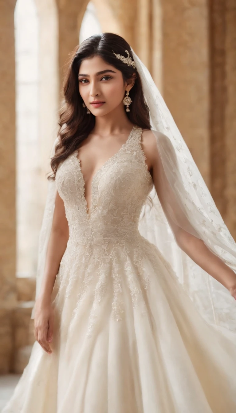 (professional 3d render:1.3) af (Realistic:1.3) most beautiful artwork photo in the world, Sai pallavi , tmasterpiece,best qualtiy,Private room photos,Star Girl,wedding photo,Full body photo of the front,Bigchest,Raised sexy,cropped shoulders,Open navel,show legs,black lence stockings,White heels,Horsetail hair,Black color hair,Seductive expressions,Haute couture wedding dresses,Lace craftsmanship,Dignified temperament,still face,Full body photo,Private photos,Angel wings,Angel face,necklace gold,White jade bracelet,Silver-toned stud earrings,White cape