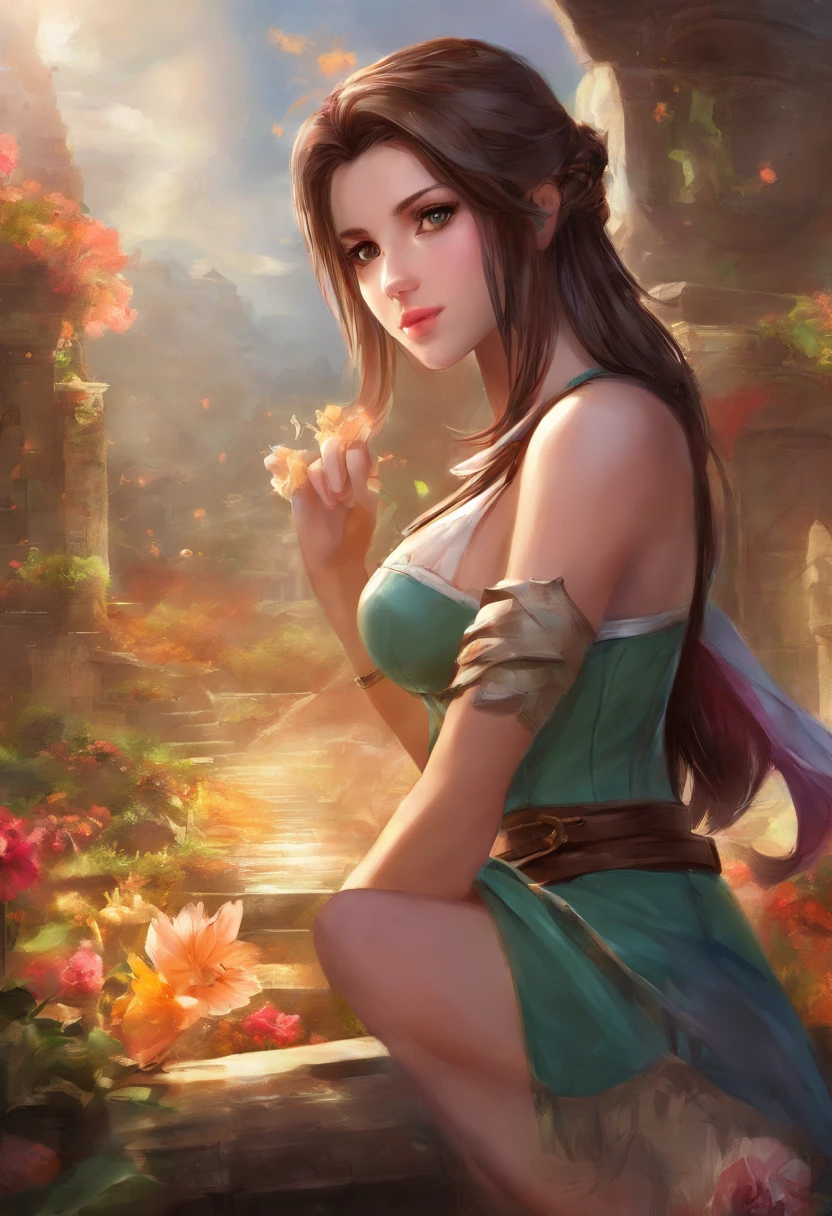 Tifa Lockheart and Aerith Big Completely Naked, Sexy Pose, UHD, masterpiece, ccurate, anatomically correct, high quality, high details, super detail, textured skin, best quality, highres, 16k