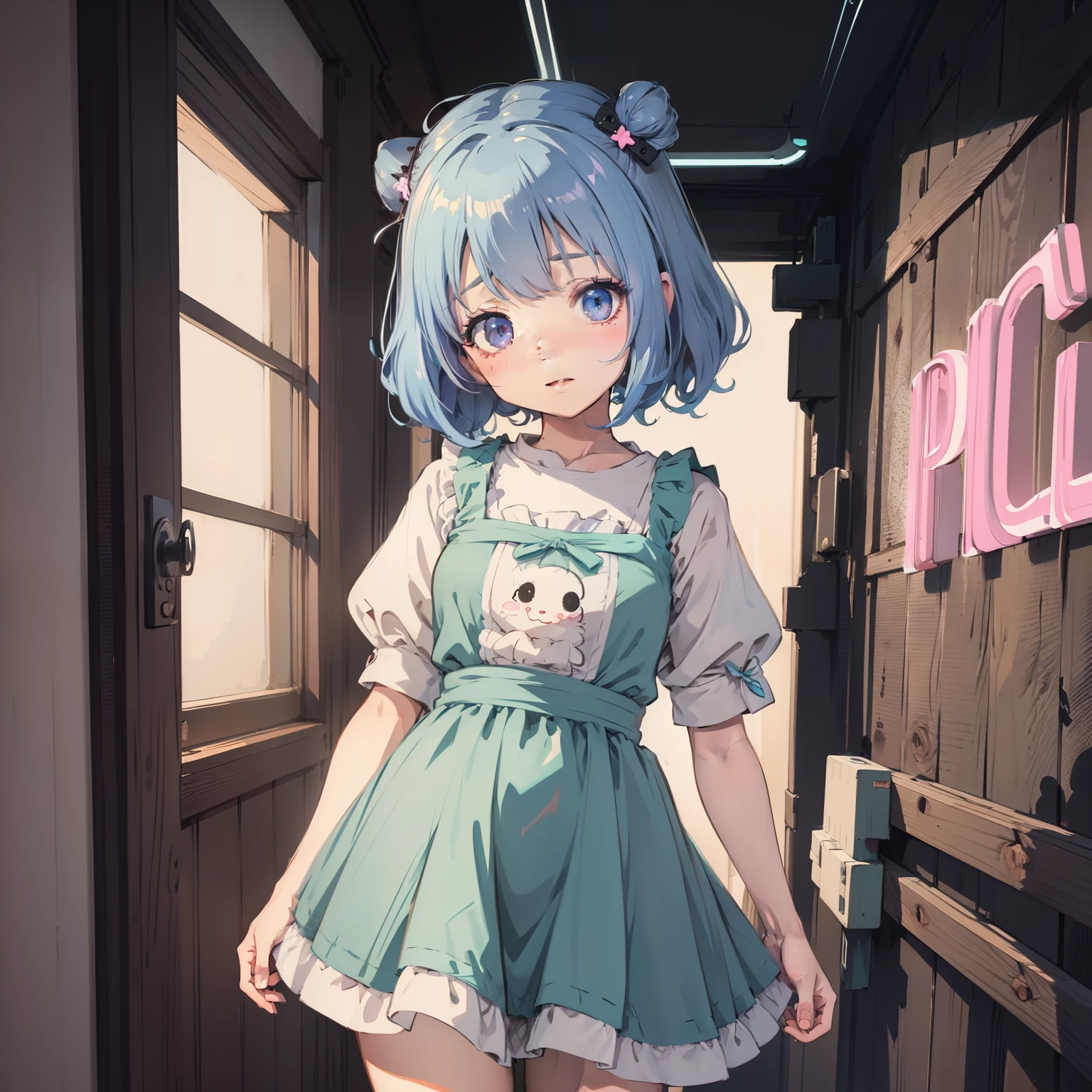 Cute Melanie Martinez as a very cute anime character, cartoon character, Unreal Engine Warm interior lighting Art Station Detailed digital painting Character Design Mark Lyden Pixar Hayao Miyazaki Unreal 5 Dazzling Hyperreal - Octane Neon rendering