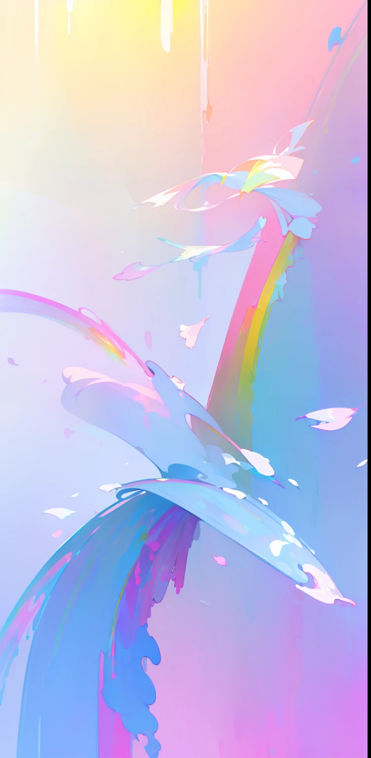 (Pink Fashion T-shirt: 1.9),(Colored hair: 1.8), (all colors of the rainbow: 1.8),(((((vertical painting:1.6))), (painting:1.6),front, comic , Illustrations, paintings, big eyes, crystal clear eyes,(Color gradient rainbow high ponytail:1.7), exquisite makeup, closed mouth,(Small Fresh: 1.5),(Clear chest: 1.6), long eyeslashes, white T-shirt outside the shoulder, white shoulder shirt, looking up at the audience, big watery eyes, (rainbow colored hair:1.6), splash of color, (solo: 1.8), splash of color, burst of color, thick painting style, messy lines , ((bright)), (colorful), (colorful), (colorful), colorful, thick painting style, (splash) (color splash), vertical painting, upper body, paint splash, Acrylic Pigment, gradient, paint, highest image quality, highest quality, masterpiece, soil, depth of field, face painting, colorful clothes, (stylish: 1.2), beautiful, long hair, wind, (stylish: 1.3), ( Petals: 1.4),((masterpiece))),((best quality))),((ultra-detailed)),(illustration),(dynamic angle),((floating)),(painting),( (shaggy hair)),(solo),(1girl) , (((detailed anima face))),((detailed anima face)), ((smiling)),(beautiful detailed face)),necklace,bare shoulders, (legs),(thighs),white hair,((colored hair)),((striped hair)),(beautiful detailed eyes,(gradient color eyes),((colorful eyes))),(((colorful background) )),(high saturated))),((surrounded by colorful splashes))),