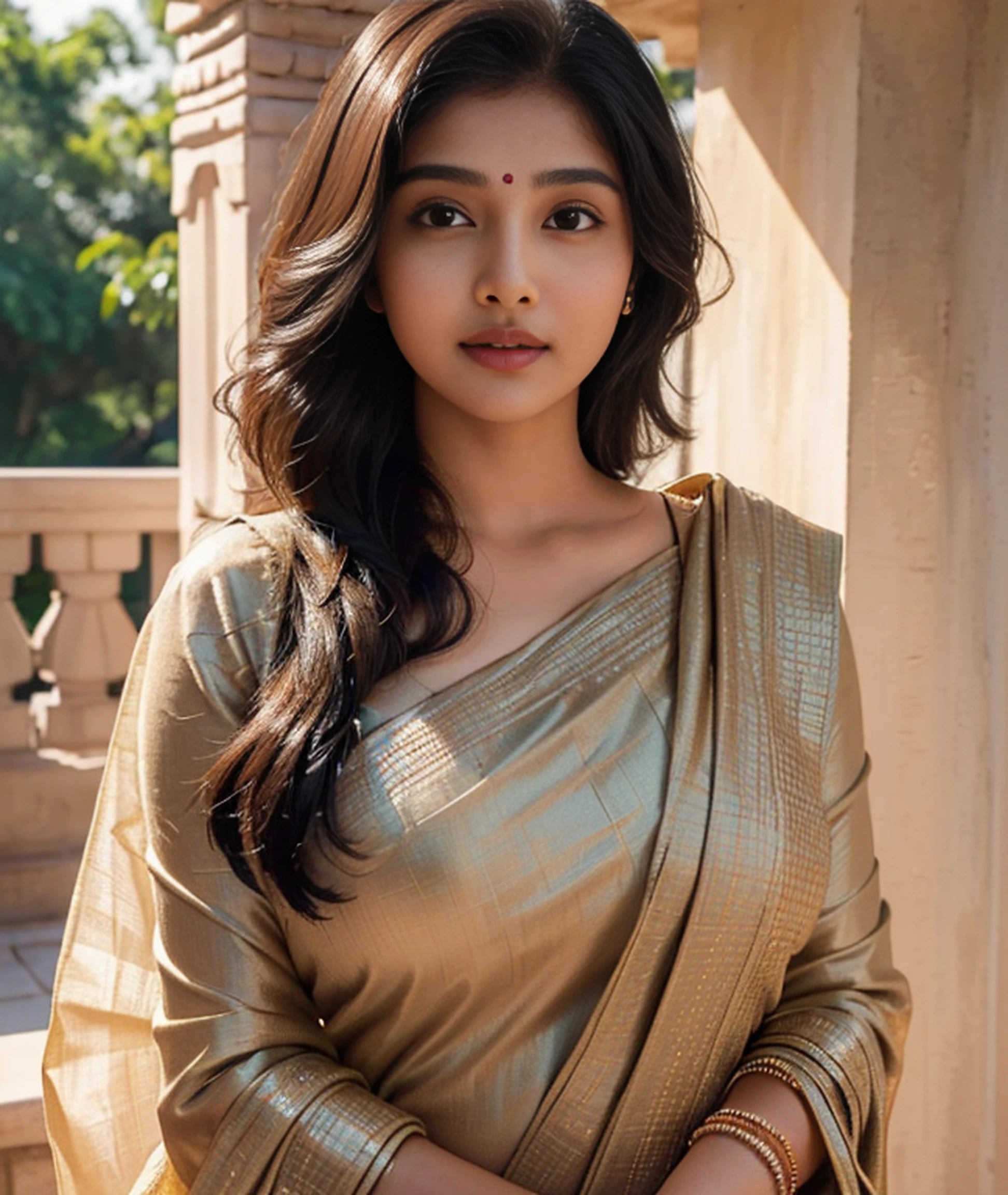 1 Heavenly beautiful and goddess beauty cute and sweet looking face Arabian female in front of Ciqikou Ancient Town, China, Heavenly beautiful Overweight, Heavenly beautiful Extremely fat, Heavenly beautiful and attractive Chubby figure , Heavenly beautiful looking and eye catching luxury style Kanjeevaram Saree , reaching out, Heavenly beautiful Arabian woman, 16k, High resolution, masterpiece, highest quality, fine skin, outside view, Realistic Photograph