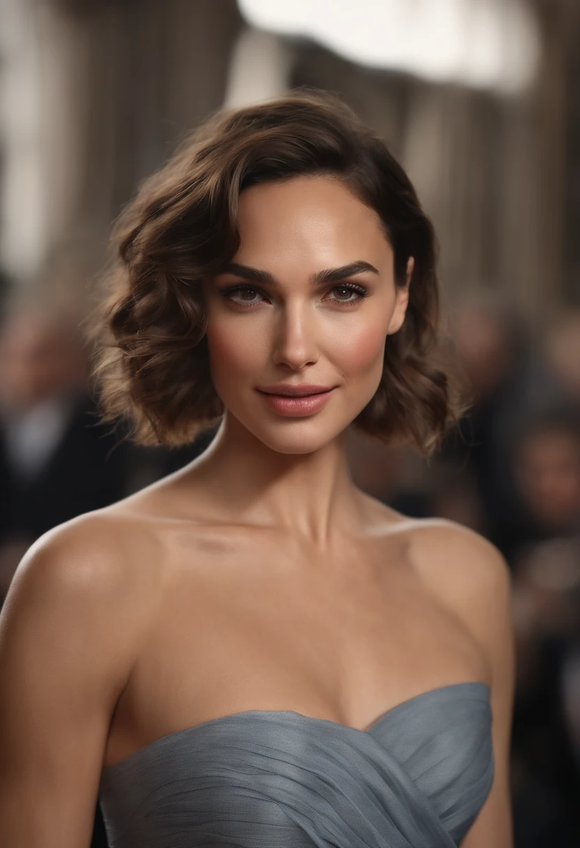 (Gal Gadot) femme 27 ans, cheveux bruns, European woman, Corps entier en image, zoomed out, serious, beau, refroidir, Realistic hair, Yeux verts, Discreet installation, European Eyes, Construction moyenne, cul rond moyen, Manteau mi-long, beautiful clothes, Costume noir mignon, Bureau moderne, Bar sur couverture, Masterpiece, ultra highres, (photoreallistic: 1.4), Photo brute, ultra realist, detailed background, refined, Detailed, realistic face, Detailed face, realistic skin, (Photo brute, Best quality), Extremely detailed, CG, unity, Amazing, finedetail, light smile, extremely detailed CG 8k wallpaper unit, huge file size, Ultra-detailed, high resolucion, absurdes, Soft Light
