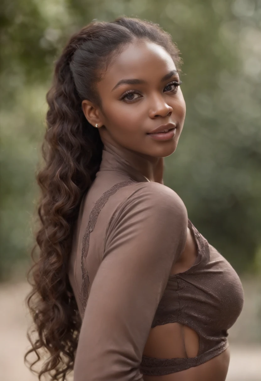 ((African dark skin, very deep ebony skin)), ((her beauty is undeniable)), ((excited cute face)), ((hyper detailed perfect eyes,)), ((cute pose)), ((tongue out)), ((seductive )), sexy, (( tight mesh shirt, sexy short shorts)), ((African long curly afro ponytail hair,)), (( skin)), ((standing, front view)), ((touching her own legs in a sexy pose)), ((outdoors, public city)), sharp focus cgi, photorealistic, high detail, realistic, masterpiece, absurdres, best quality, HDR, high quality, high-definition, extremely detailed, 8k wallpaper, intricate details, 8K uhd, Full-HD, (realistic photo:1.2), contrast, harsh lighting, cinematic lighting, natural lighting, hard light, backlighting, global illumination, ambient occlusion