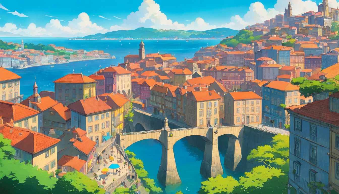 Portugal,Beautiful cityscape of Porto,Faraway view