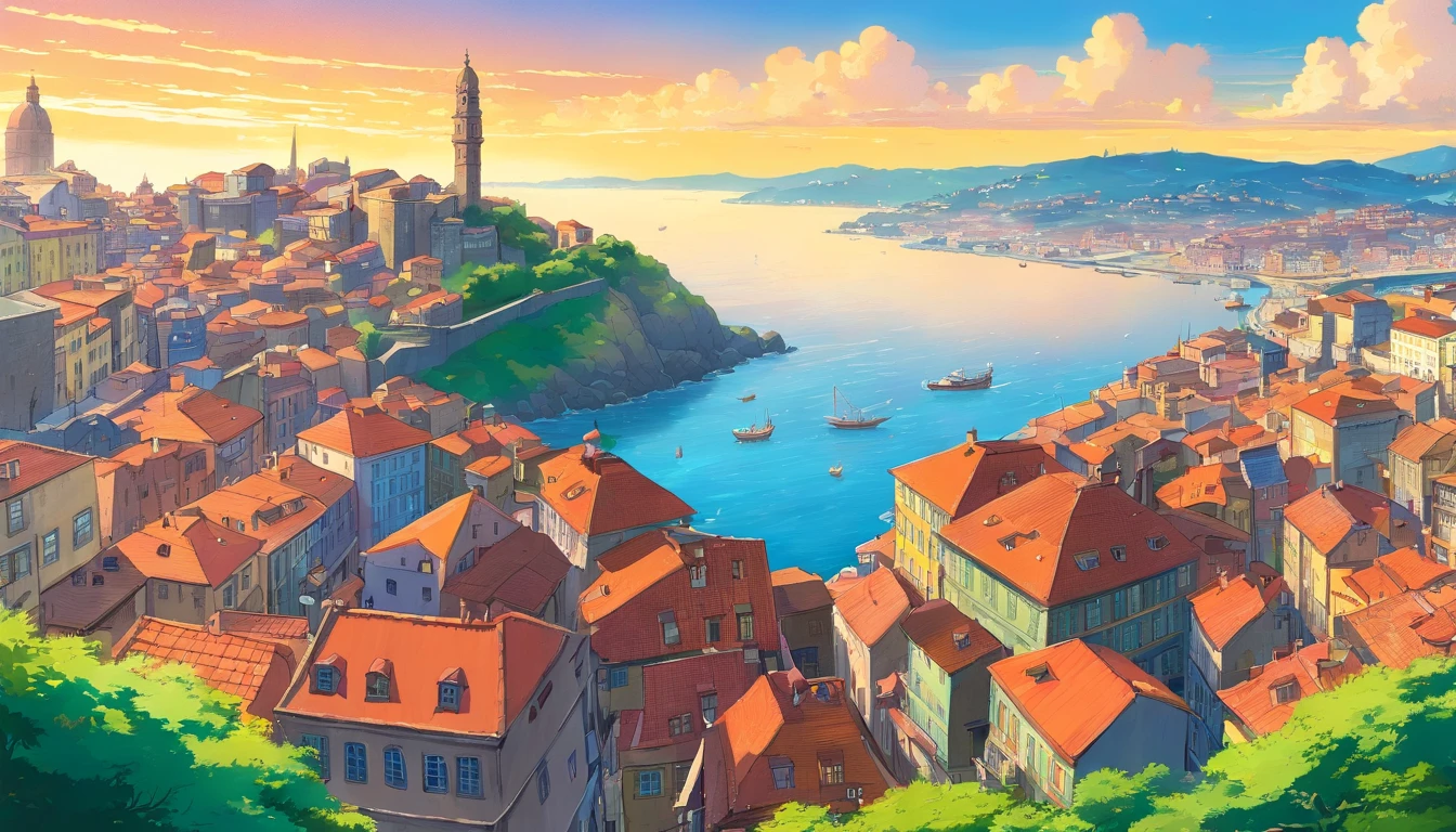 Portugal,Beautiful cityscape of Porto,Faraway view