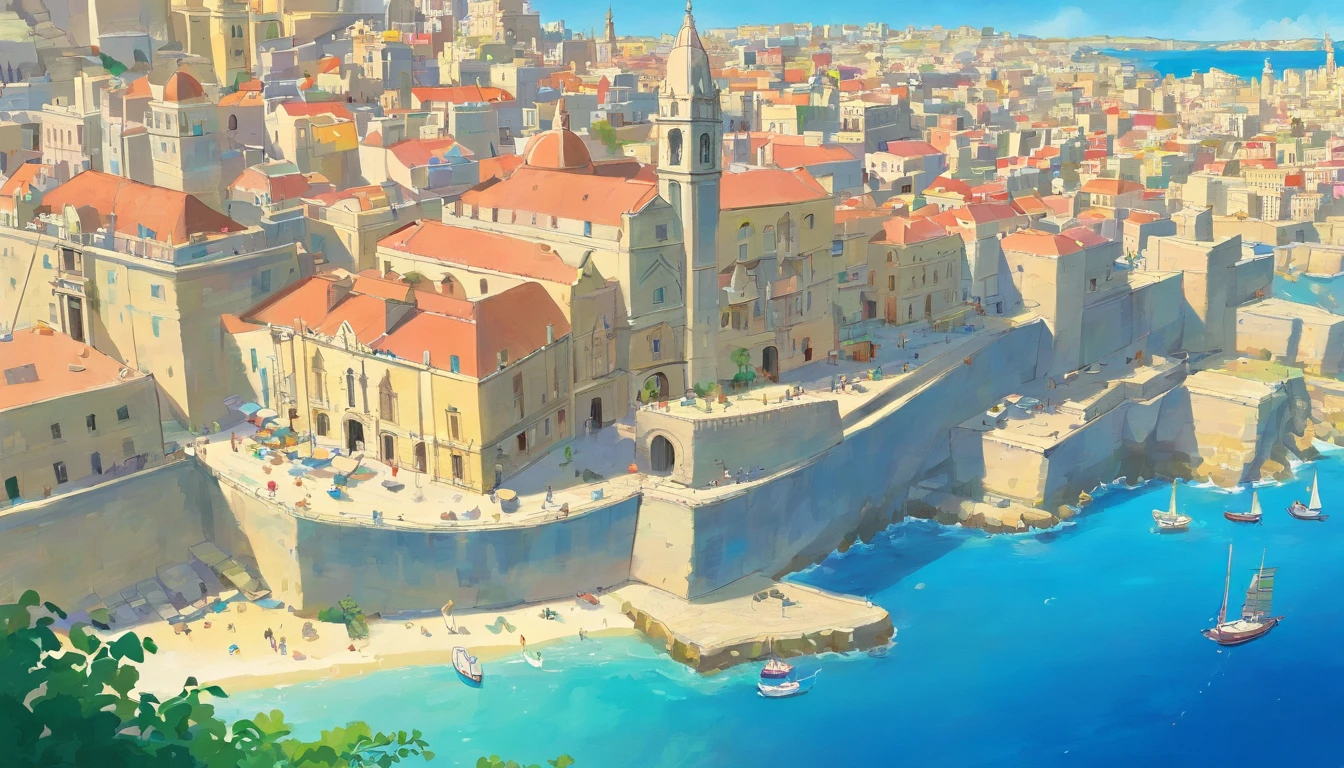 Republic of Malta,The beautiful cityscape of Valletta,Faraway view