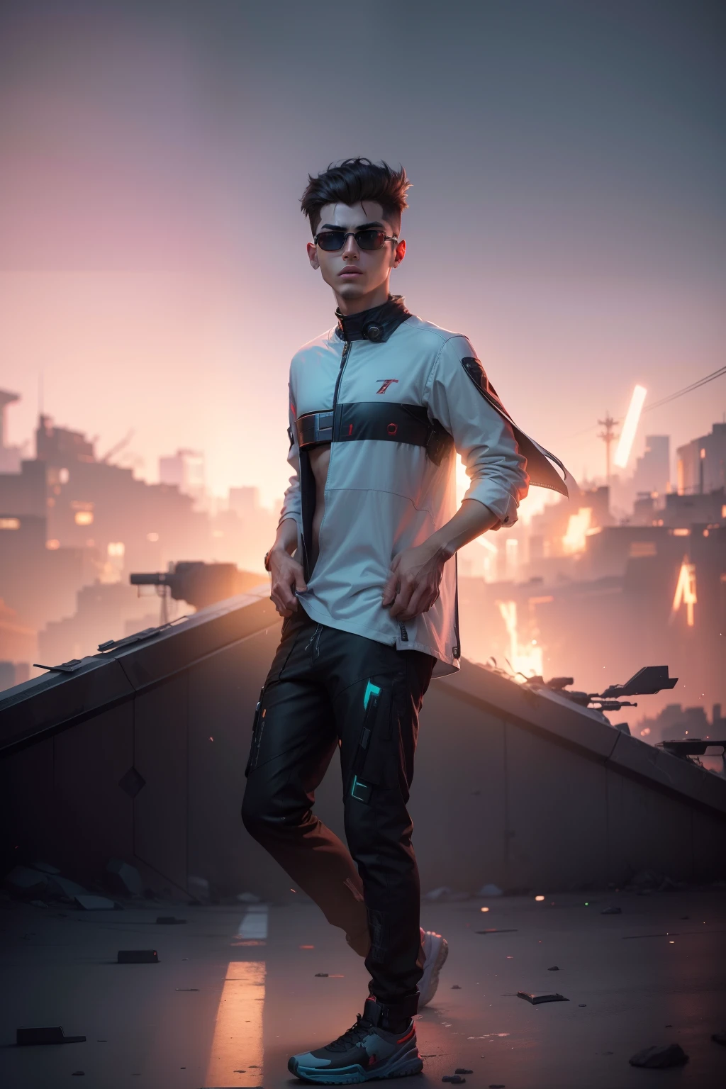 change background Cyberpunk handsome boy 8k resolution real thick face
