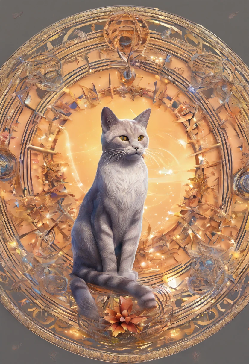 (Cat in the circle of dream catchers),"T-shirt design with circle drawing silhouette of cat face, Crescent, and stars in the