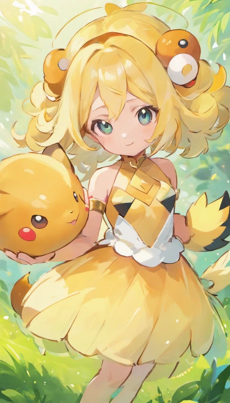 imagine uma garota com orelhas de raposa com grandes peitos e de minissaia