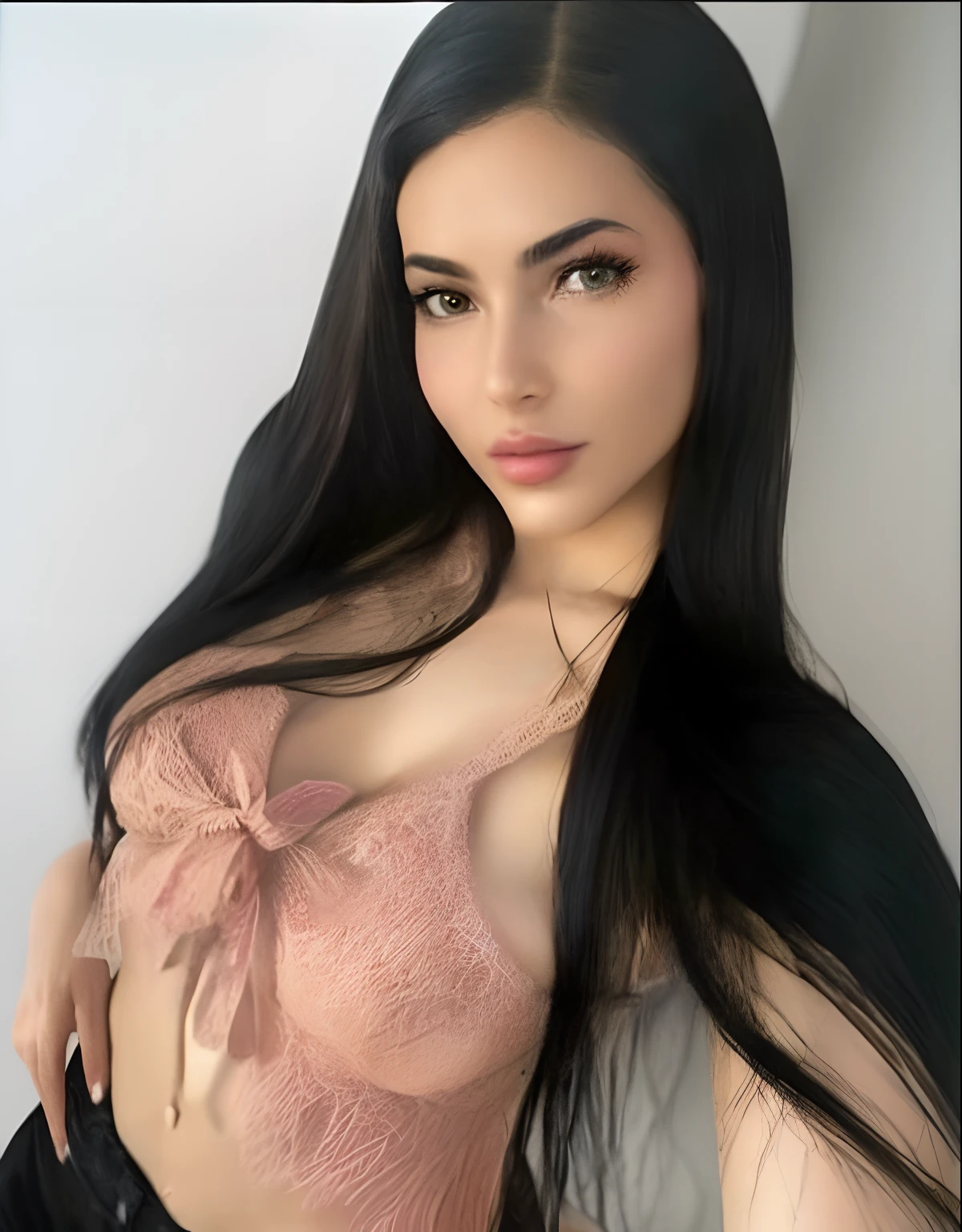 "(best quality,ultra-detailed,realistic:1.37),portrait,transparent panties,saudi girl,alluring gaze,lush lashes,natural makeup,intense eyes,rosy cheeks,silky smooth skin,pouty lips,flowing black hair,slim figure,shapely eyebrows,miniature scale,translucent fabric,evocative expression,vibrant colors,warm lighting"