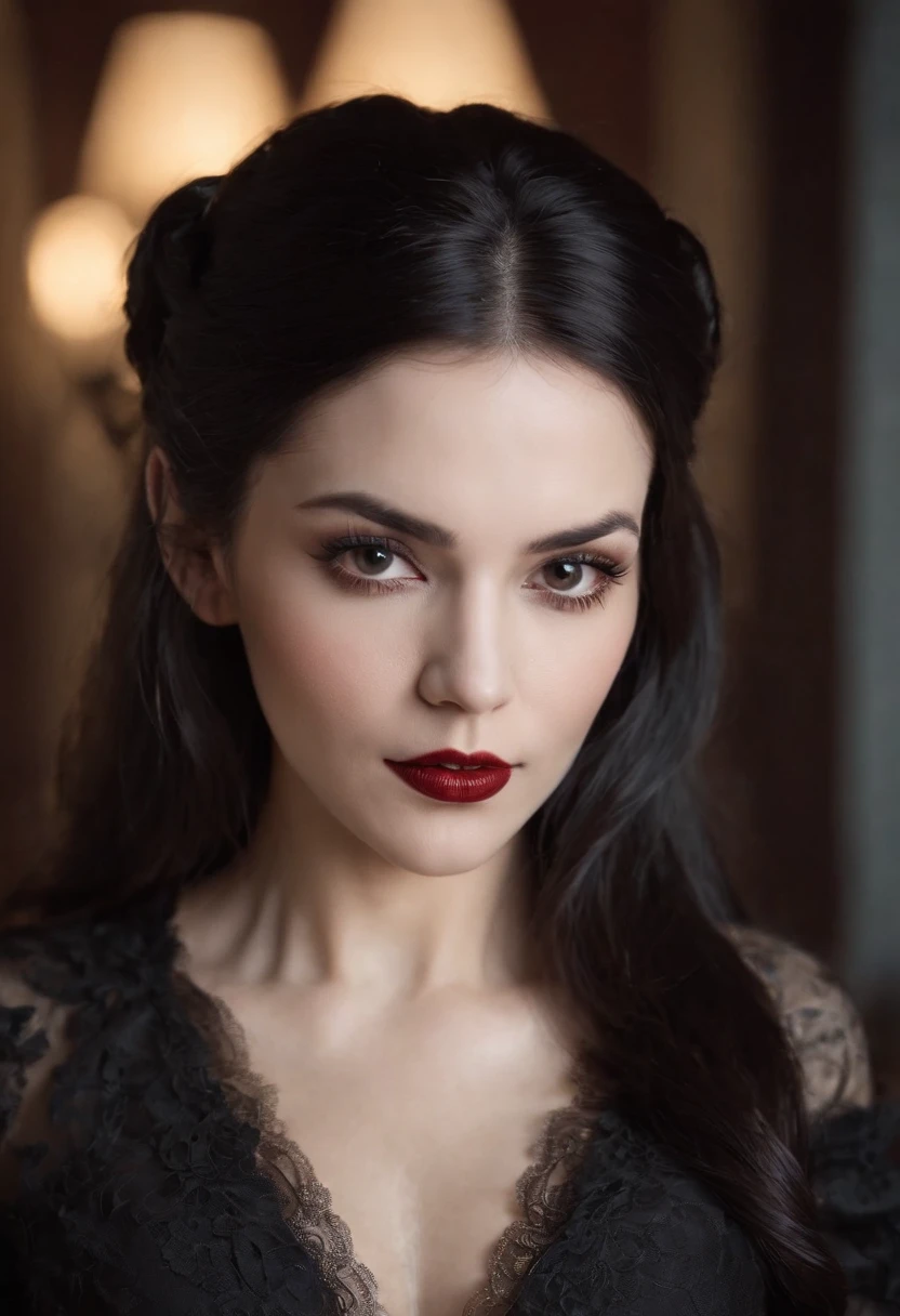 1 Vampiros, (female:0.8), presas venenosas, sangue, Bites on the neck, pale skin, olhos intensos, seductiveexpression, (gotejamento de sangue:1.2), (erotic atmosphere:1.3), Cabelos escuros, long flowing hair, (Vestido de renda preto:1.2), (ombros cortados:0.9), (espartilho vermelho:1.1), (roupas rasgadas:0.8), (pose sedutora:1.2), (Gemendo:1.4), (luar:1.3), (gothic ambient:1.2), (fundo assombroso:1.1), (Levantar uma perna:1.2), (bright lips:0.9), (Sussurre docemente:1.2), (sensual lighting:1.3), (unhas compridas:1.1), (atmosfera pesada:1.2), (Um toque persistente:1.3), (erotic tension:1.4).