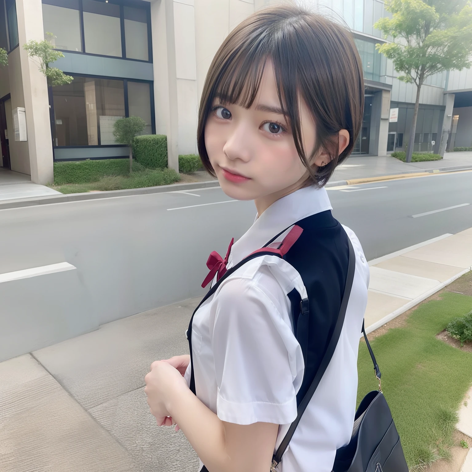 1人の女性, Short hair, School Dress, fullnude, Realistic, Ultra HD、