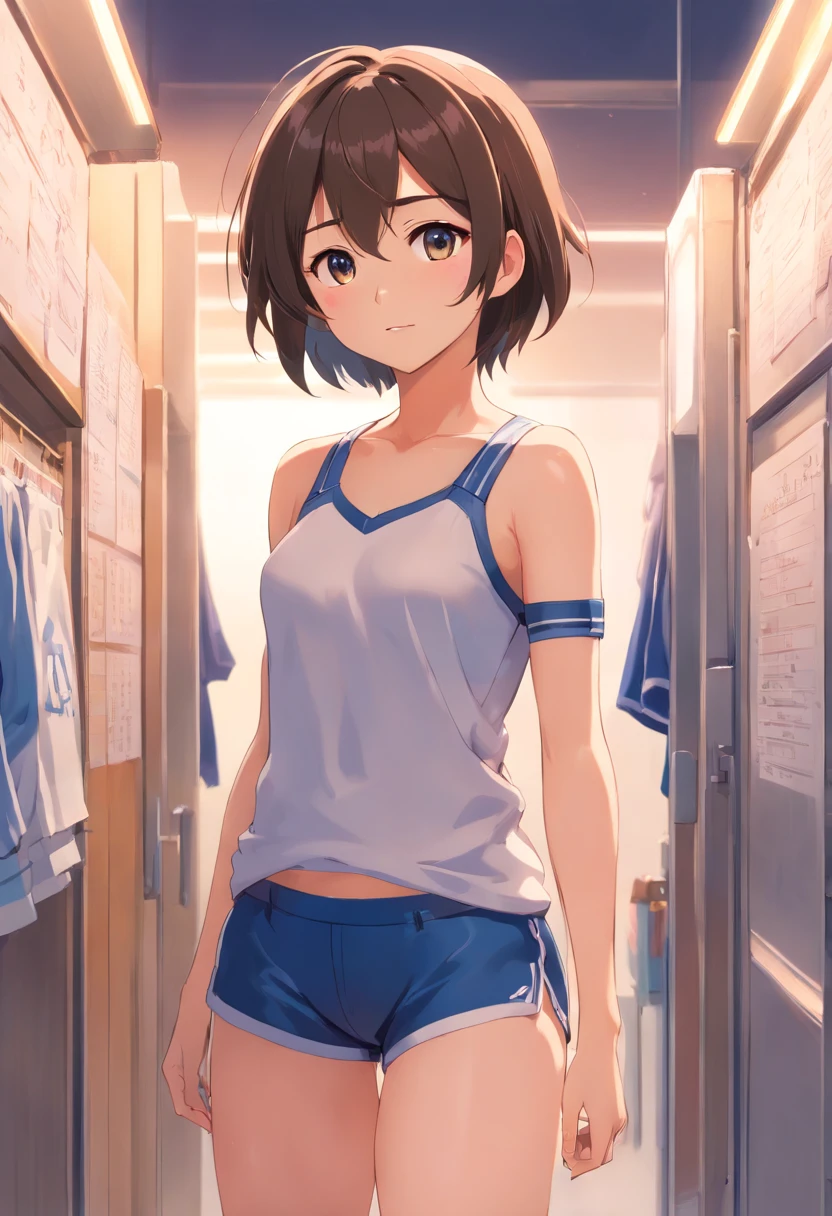 soccer girl in underwear in the locker room