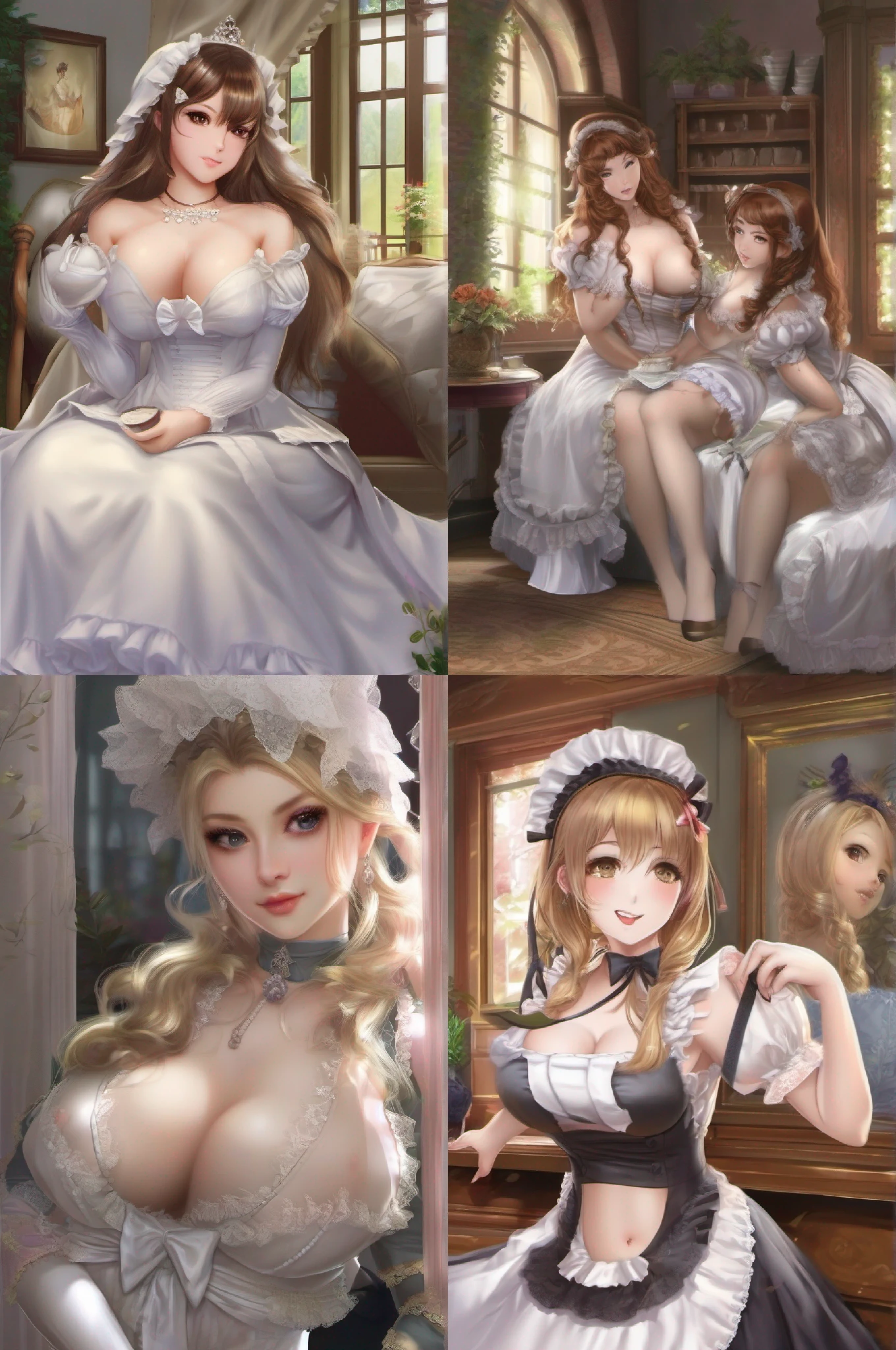 Maids、Her、huge tit、
