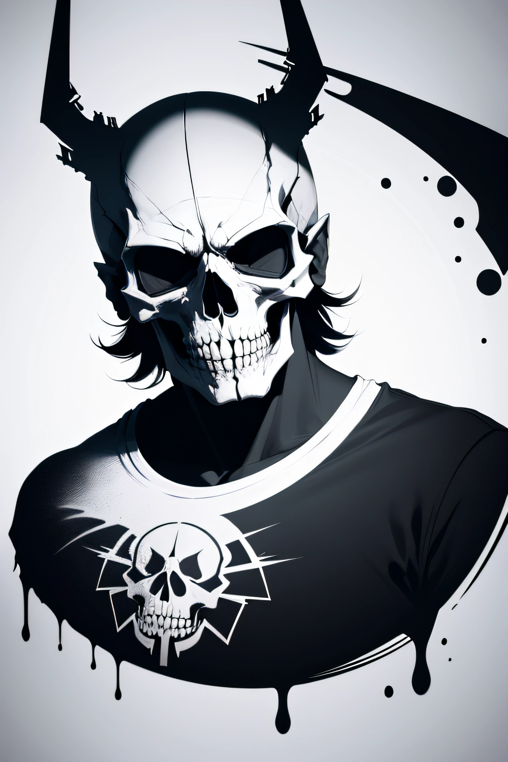 Amazing vector skull to print on t-shirt with white background