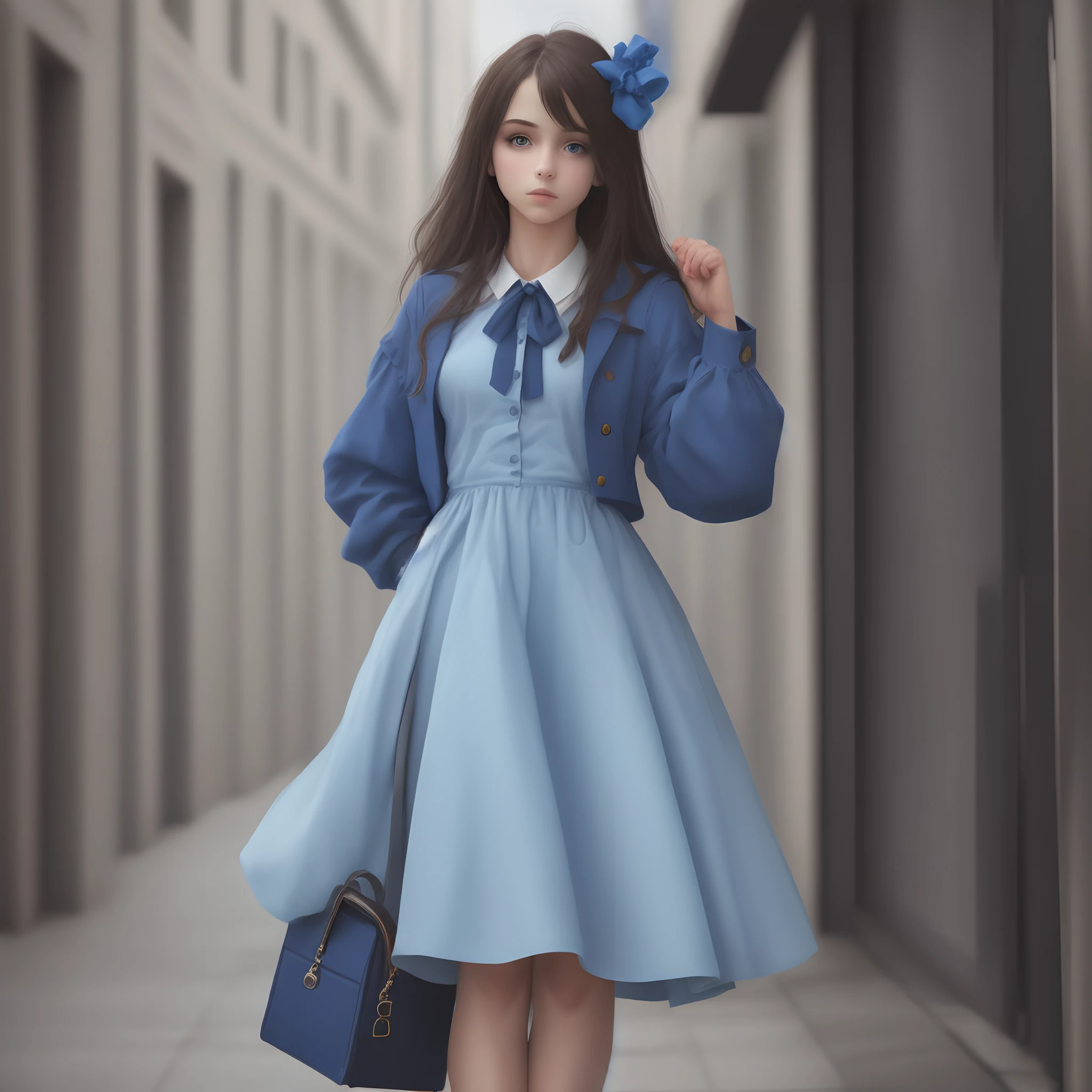 Girl dressed in blue
