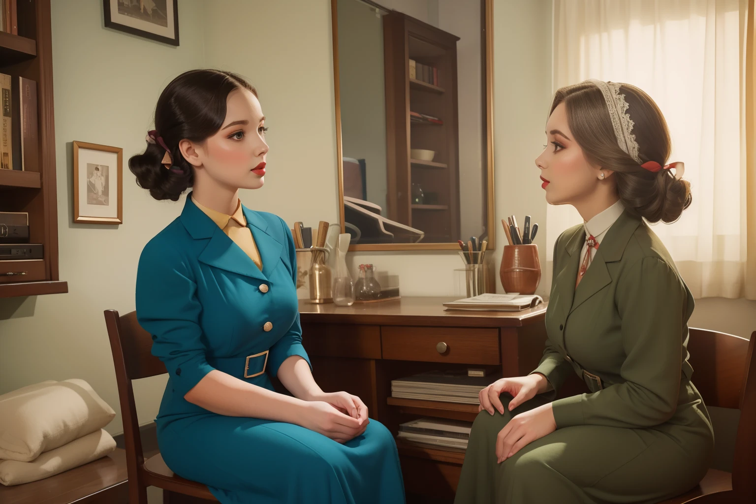 1940s modern colorful dress