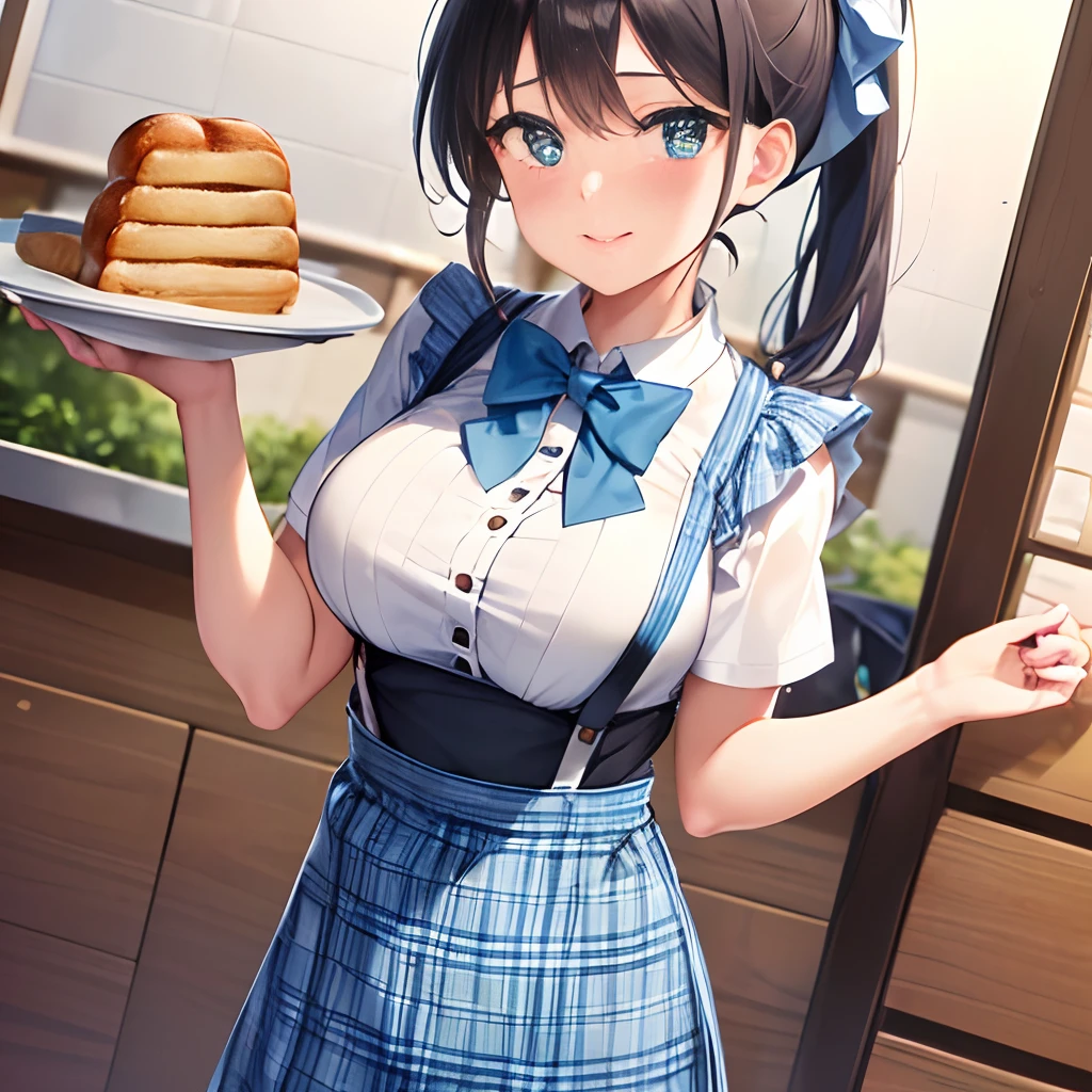 (perfect anatomy, anatomically correct, super detailed skin), 1 womanl, solo, japanese, 24 years old, 7 headed body, (detailed ultra-oily shiny skin:1.1), watching the view, (smile:1.5), wet,
beautiful hair, beautiful face, beautiful detailed eyes, (long hair:1.4, side ponytail:1.7), light brown hair, (large breasts:0.8), (cute face), (Ideal ratio body proportions), emphasis on the buttocks,
beautiful clavicle, beautiful body, beautiful chest, beautiful thigh, beautiful legs, breast, barefoot, barearm, slender, small buttocks, skinny legs,
(waitresses, black high-waist mini skirt, mini apron, short sleeves white collared shirt, high-heels),
(beautiful scenery), cafes, walking, (put a café tray on the hands),
(8k, top-quality, masterpiece:1.2, extremely detailed), (photorealistic), beautiful art, visual art, depth of fields, cinematic lighting, surrealism, depth of fields,
