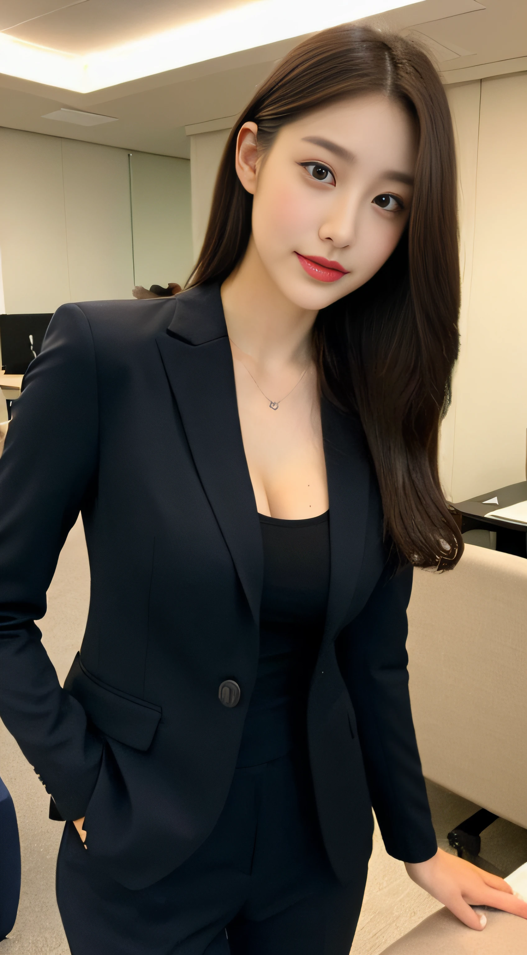Tall and slender beauty、Beauty in suits、Colossal tits、undershirt、Cool beauty、Career woman、Japan beauties、modeled、tiese，office room，janelas