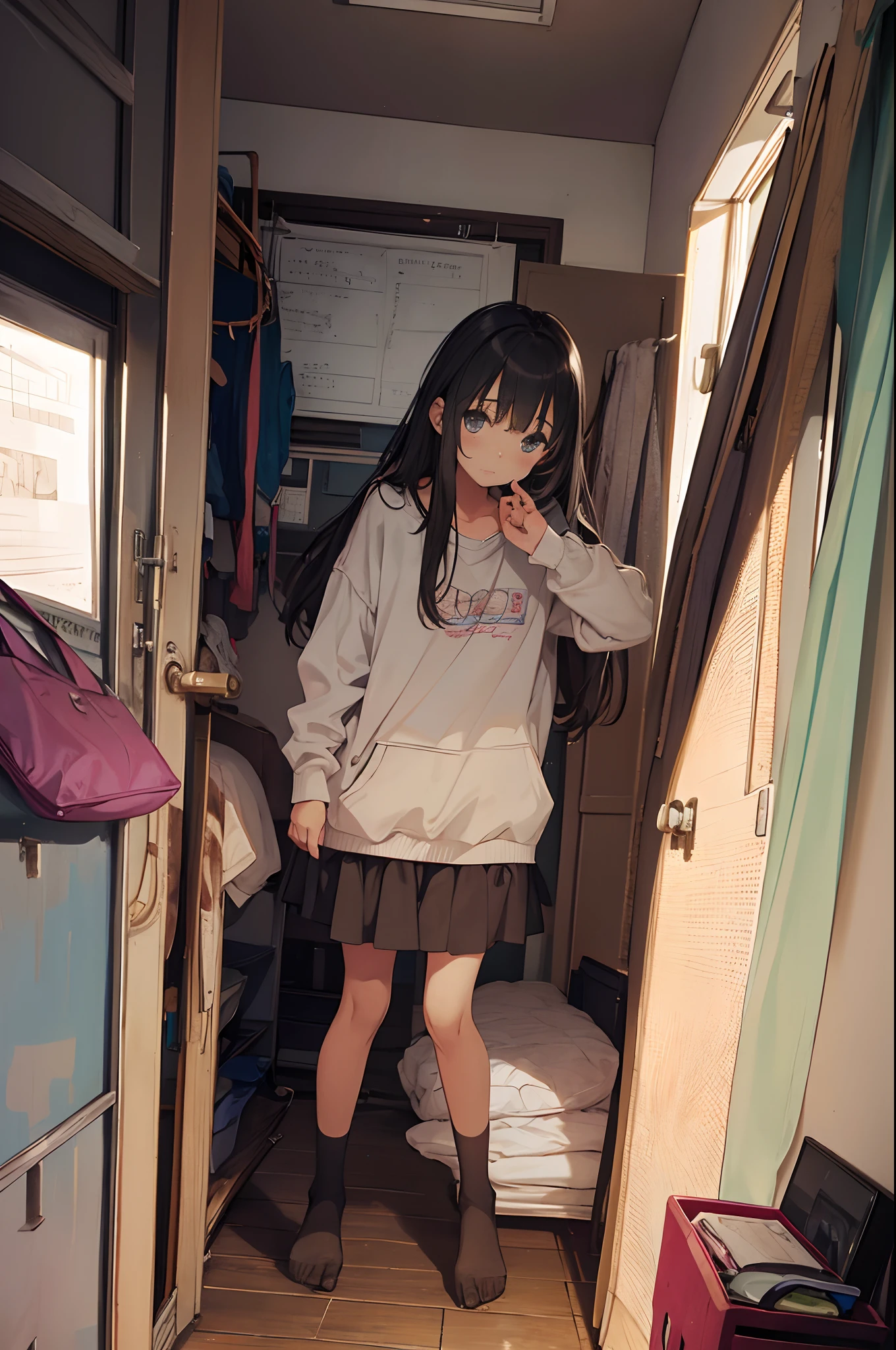 An unemployed young girl who dropped out of elementary school who has been confined to her room for many years