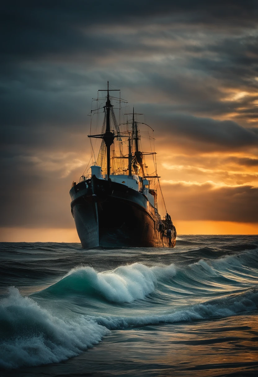 oceano, barco migrantes, tempestade, escravatura, guerra