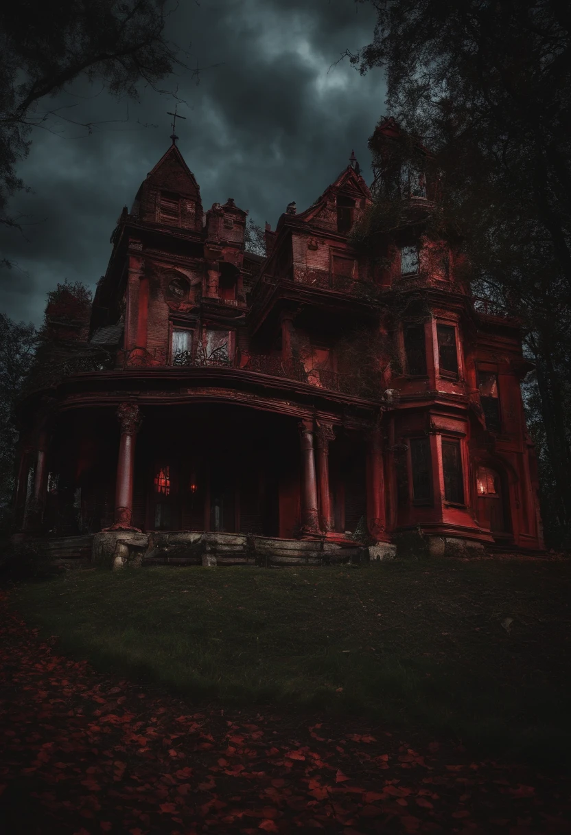 Horror creepy demons rituals out house old vintage,blood