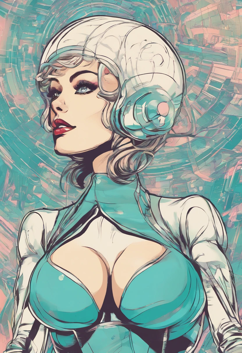 Leuchtende helle Augen, Biomechanisch,Sehr leuchtende Farben, Lichtteilchen, mit leuchtendem Licht, Mshiff, wallpaper art, UHD-Hintergrundbild, (cosplay girl,)( sexy outfit, upskirt), (nurse joy)