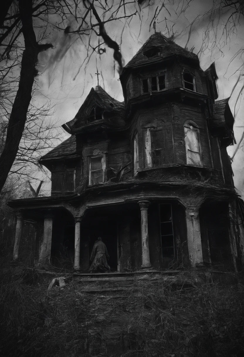 Horror creepy demons out house old vintage,real detail hd