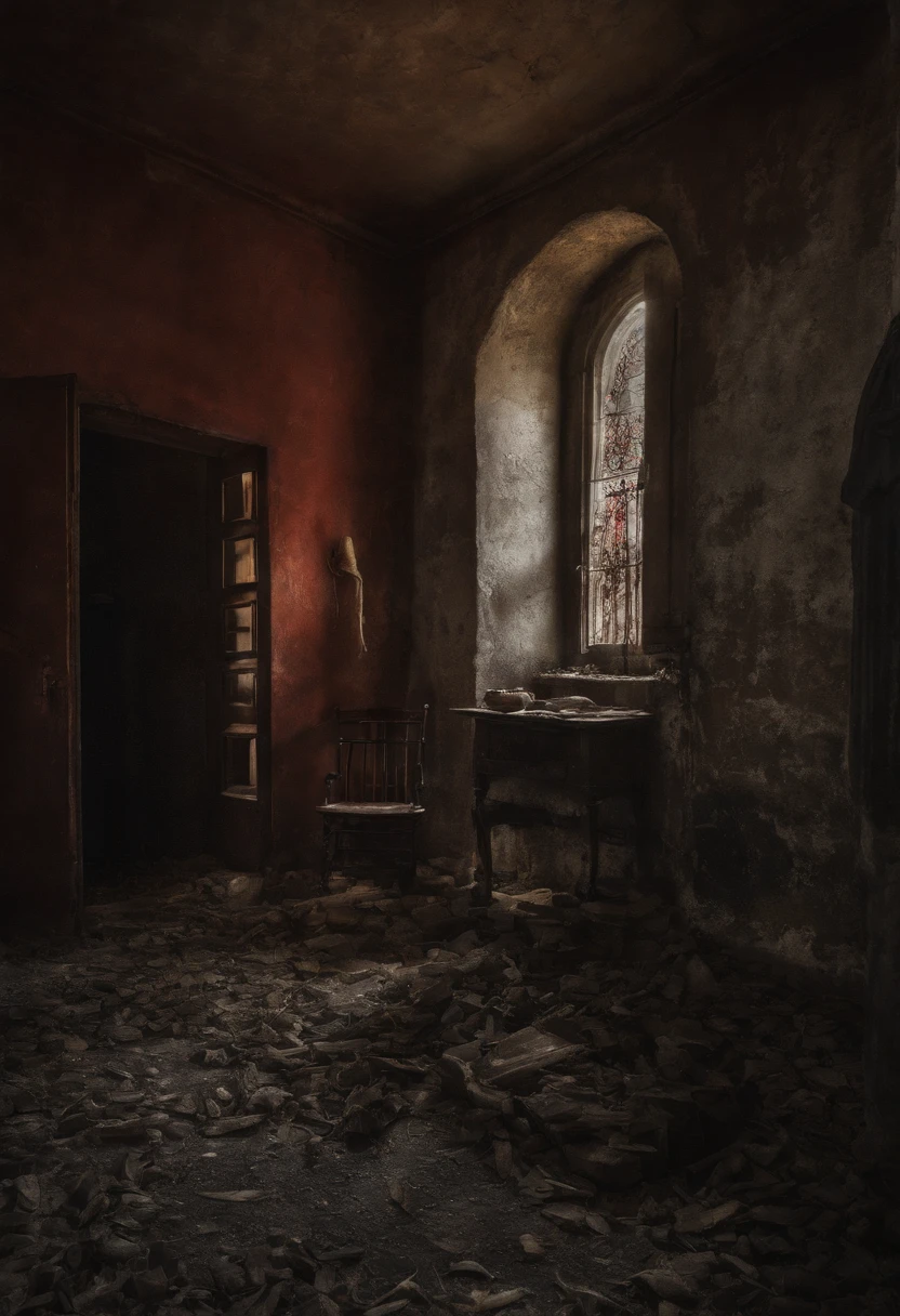(La mejor calidad,Ultra detallado,realista:1.37),espada sangrienta,acero brillante,bordes afilados,gotas de sangre en cascada,dark and ominous atmosphere,Pasillo macabro,moody lighting,salpicaduras de sangre,Sombras espeluznantes,Arma espantosa,Arma mortal,Aura siniestra,apariencia amenazante,Gore y brutalidad,agarre tendinado,Horror aesthetics,goteo rojo,escena inquietante,Forbidden atmosphere,vibraciones ominosas,Silencio ominoso,surreal imagery,empapado en sangre,gleaming crimson,Arma aterradora,Presencia aterradora,Obras de arte macabras,visual de pesadilla,Sombras que envuelven la hoja,Tonos oscuros,tranquilidad interrumpida,creepy feeling,Gothic setting,Ominous energy,Silencio sepulcral,Arma sobrenatural,Arma sanguinaria,Destino ominoso,Envuelto en la oscuridad,Ominous anticipation,Ambiente premonitorio.