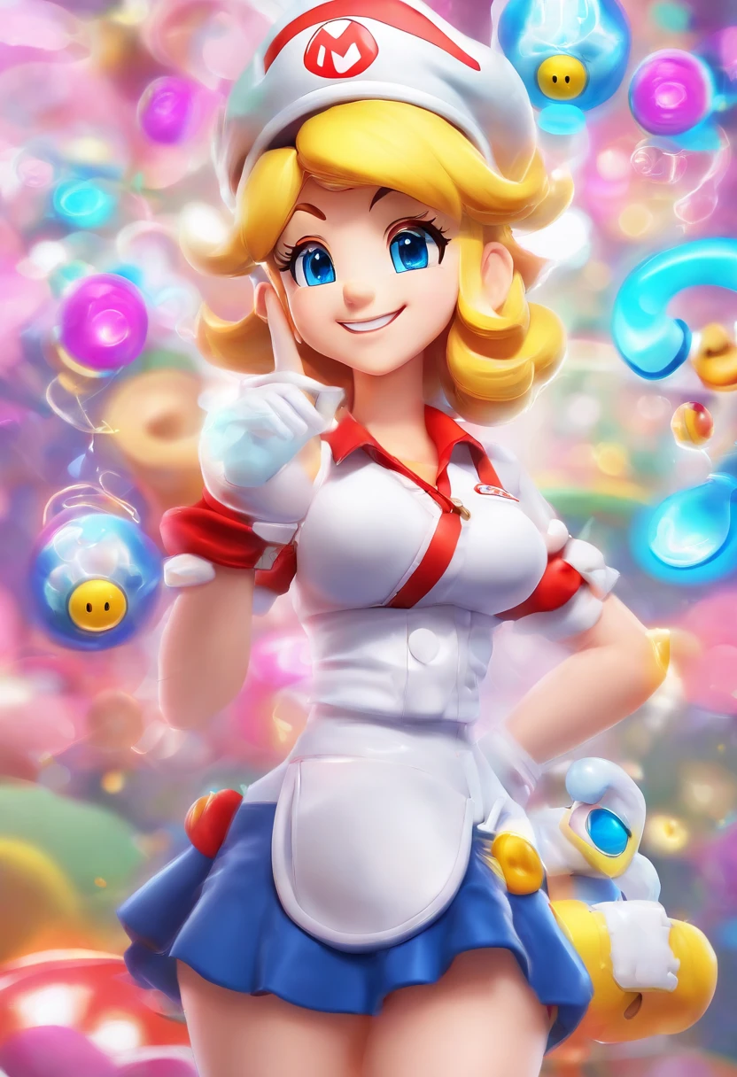 Leuchtende helle Augen, Biomechanisch,Sehr leuchtende Farben, Lichtteilchen, mit leuchtendem Licht, Mshiff, wallpaper art, UHD-Hintergrundbild, (cosplay girl,)( sexy outfit, upskirt), (nurse joy), (erotic)
