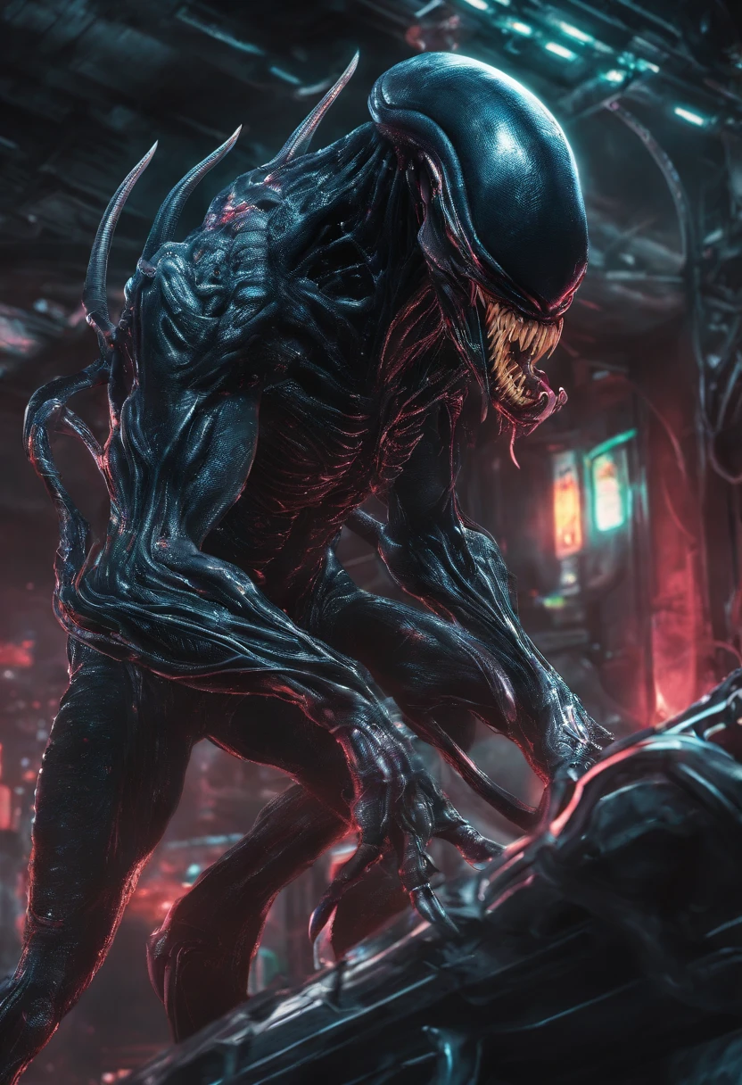 Venom possesses the alien,Full-body photos,high - tech,Laser laser,Delicate picture