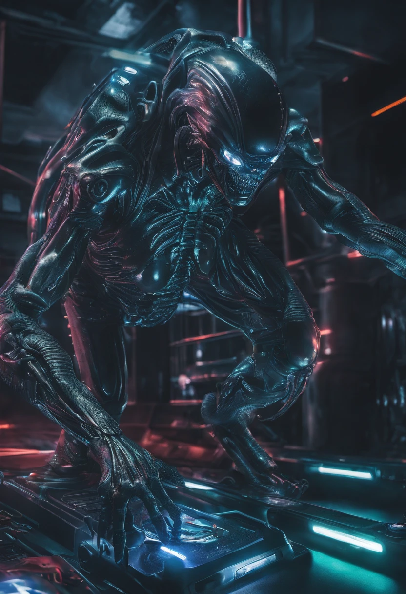 Alien aliens,Full-body photos,high - tech,Laser laser,Delicate picture