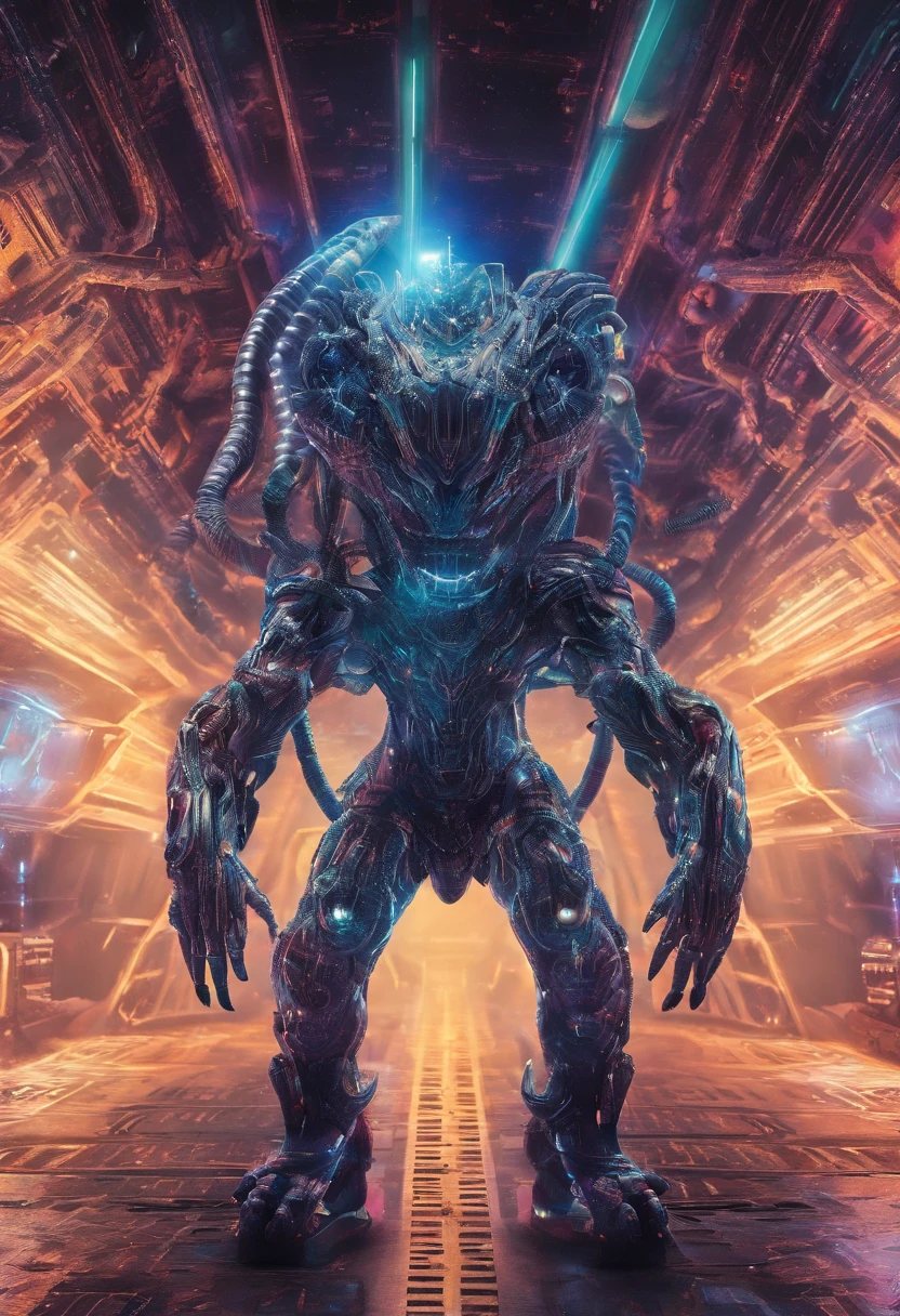 Tiger alien,Full-body photos,high - tech,Laser laser,Delicate picture