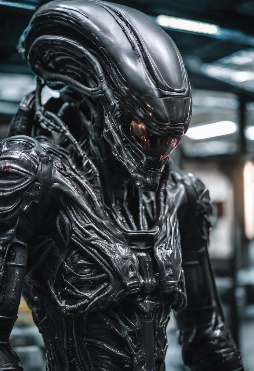 Prometheus engineer，Full-body photos，high - tech，Laser laser，Delicate picture